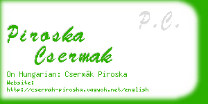 piroska csermak business card